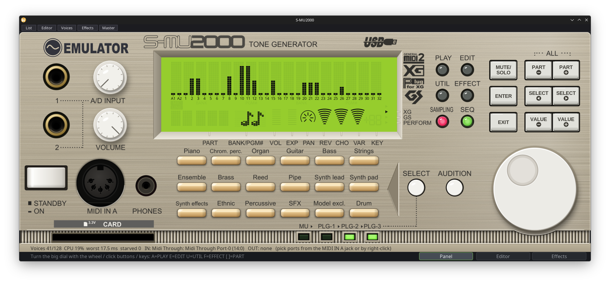 S-MU2000 synthesizer interface